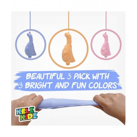 Dinosaur Stretchy Sensory Sand Toy Figures for Kids- Stress and Anxiety Relief (3 Pack) $33.90 Miniature Novelty Toys