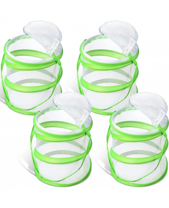 4 Pack Butterfly Habitat Cage Mesh Bug Cage Mini Butterfly Net Habitat Clear Container Terrarium Pop Up 5.51 x 7.09 Inches $2...