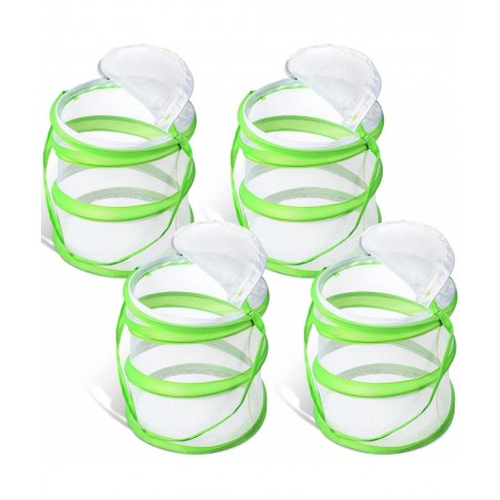 4 Pack Butterfly Habitat Cage Mesh Bug Cage Mini Butterfly Net Habitat Clear Container Terrarium Pop Up 5.51 x 7.09 Inches $2...