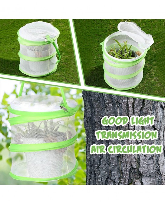 4 Pack Butterfly Habitat Cage Mesh Bug Cage Mini Butterfly Net Habitat Clear Container Terrarium Pop Up 5.51 x 7.09 Inches $2...