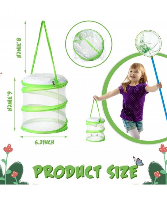 4 Pack Butterfly Habitat Cage Mesh Bug Cage Mini Butterfly Net Habitat Clear Container Terrarium Pop Up 5.51 x 7.09 Inches $2...