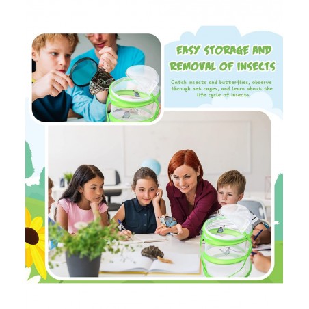 4 Pack Butterfly Habitat Cage Mesh Bug Cage Mini Butterfly Net Habitat Clear Container Terrarium Pop Up 5.51 x 7.09 Inches $2...