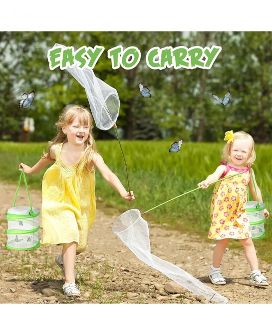 4 Pack Butterfly Habitat Cage Mesh Bug Cage Mini Butterfly Net Habitat Clear Container Terrarium Pop Up 5.51 x 7.09 Inches $2...