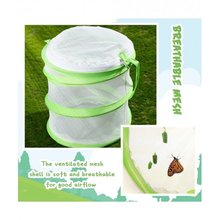 4 Pack Butterfly Habitat Cage Mesh Bug Cage Mini Butterfly Net Habitat Clear Container Terrarium Pop Up 5.51 x 7.09 Inches $2...