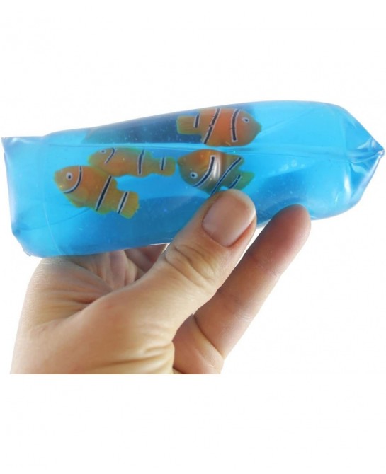 2 Clownfish Sealife Animal Water Trick Snake Filled - Stress Toy - Slippery Tricky Wiggly Wiggler Tube - Squishy Wiggler Sens...