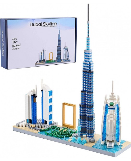 Architecture Skyline Collection Micro Mini Blocks Set Dubai Skylines Building Model Kit Toy Gift for Adults and Kids 2545 Pie...