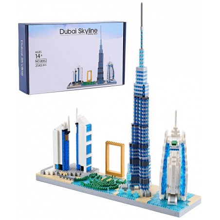 Architecture Skyline Collection Micro Mini Blocks Set Dubai Skylines Building Model Kit Toy Gift for Adults and Kids 2545 Pie...