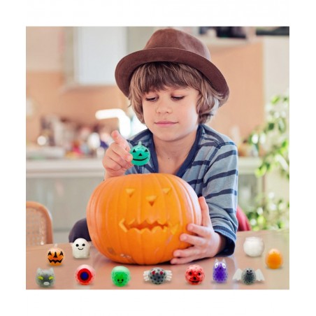 24 PCS Halloween Mini Squeeze Balls with Water Beads Stress Relief Toys for Kids Girls Boys Halloween Party Favors Halloween ...