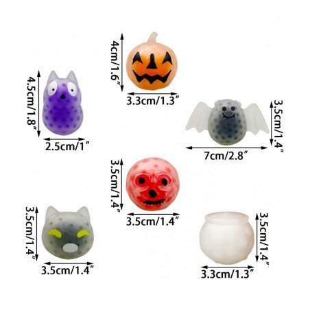 24 PCS Halloween Mini Squeeze Balls with Water Beads Stress Relief Toys for Kids Girls Boys Halloween Party Favors Halloween ...
