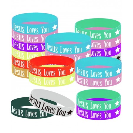36PCS Jesus Loves You Rubber Bracelets Christian Religious Jesus Loves You Party Party Supplies Decorations Gifts Prize Goodi...