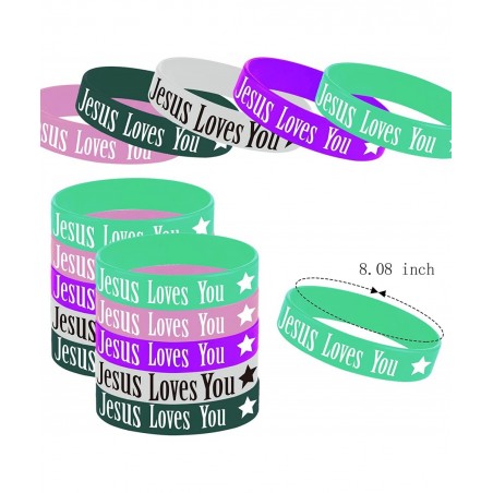 36PCS Jesus Loves You Rubber Bracelets Christian Religious Jesus Loves You Party Party Supplies Decorations Gifts Prize Goodi...
