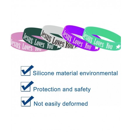 36PCS Jesus Loves You Rubber Bracelets Christian Religious Jesus Loves You Party Party Supplies Decorations Gifts Prize Goodi...
