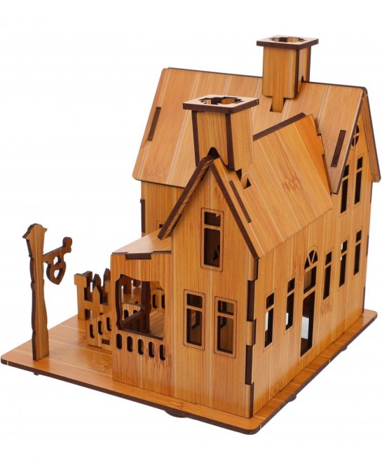 3D Wooden Puzzle House DIY Model House Kit Brain Teaser Educational Toys Jigsaw Puzzles Gift for Children and Adult $27.52 3-...