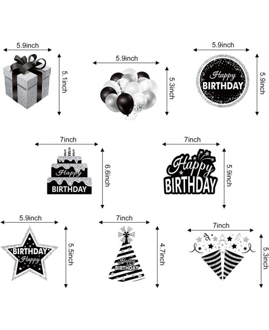 30Pcs Black White Silver Birthday Hanging Swirls Decorations for Women Men Black White Happy Birthday Foil Swirl Party Suppli...