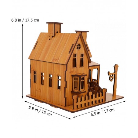 3D Wooden Puzzle House DIY Model House Kit Brain Teaser Educational Toys Jigsaw Puzzles Gift for Children and Adult $27.52 3-...