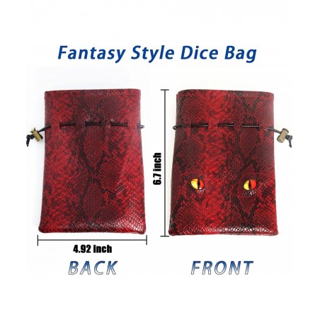 Dice Bag Can Hold 6 Dice Sets Glow in The Dark Eyes Large Dragon D and D Dice Storage Bag for DND Board Games Red Fiery Drago...