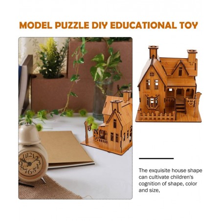 3D Wooden Puzzle House DIY Model House Kit Brain Teaser Educational Toys Jigsaw Puzzles Gift for Children and Adult $27.52 3-...