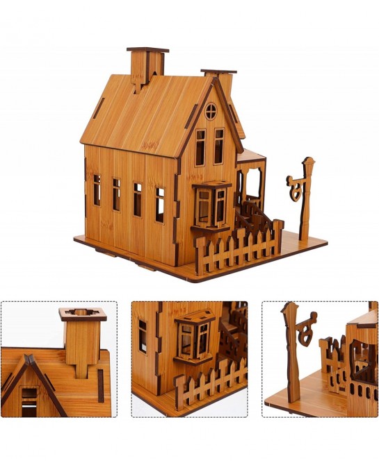 3D Wooden Puzzle House DIY Model House Kit Brain Teaser Educational Toys Jigsaw Puzzles Gift for Children and Adult $27.52 3-...