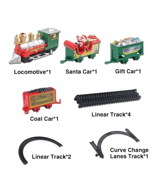 Christmas Electric Rail Train Around Christmas Tree Party Home Xmas Tree Decoration Kids Gift $44.13 Toy Vehicle Playsets