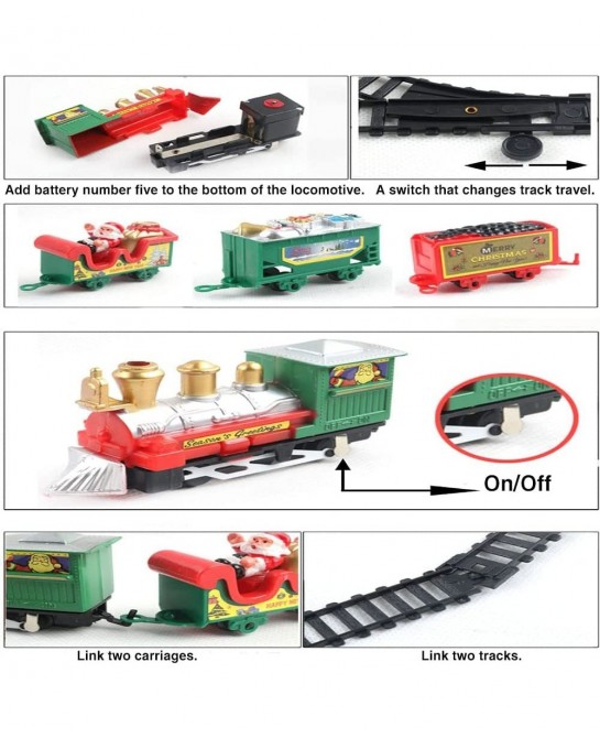 Christmas Electric Rail Train Around Christmas Tree Party Home Xmas Tree Decoration Kids Gift $44.13 Toy Vehicle Playsets