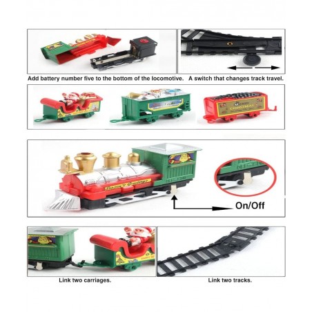Christmas Electric Rail Train Around Christmas Tree Party Home Xmas Tree Decoration Kids Gift $44.13 Toy Vehicle Playsets