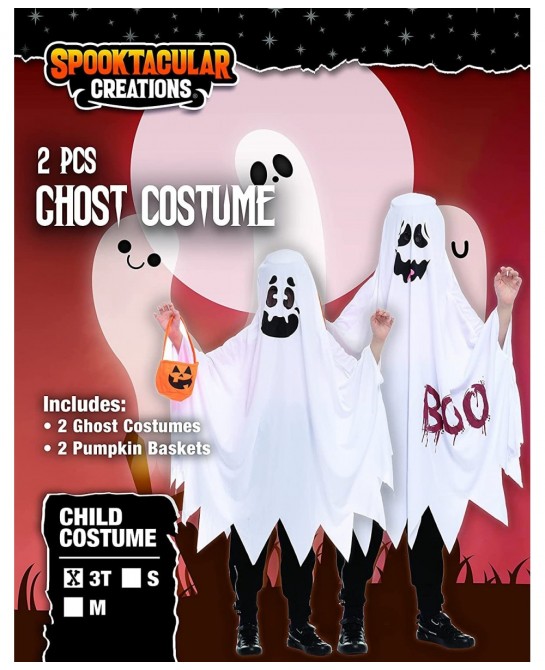2 Pack Kids Unisex Mask Ghost Costume for Fancy Dress Cosplay and Spooky Creatures Party $24.76 Kids' Costumes