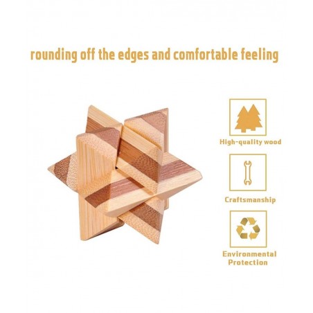 Bamboo 3D Puzzle Metal Brain Teasers Puzzles Mind Game Toys Set for Teens and Adults Pack of 12pcs $41.17 Brain Teaser Puzzles