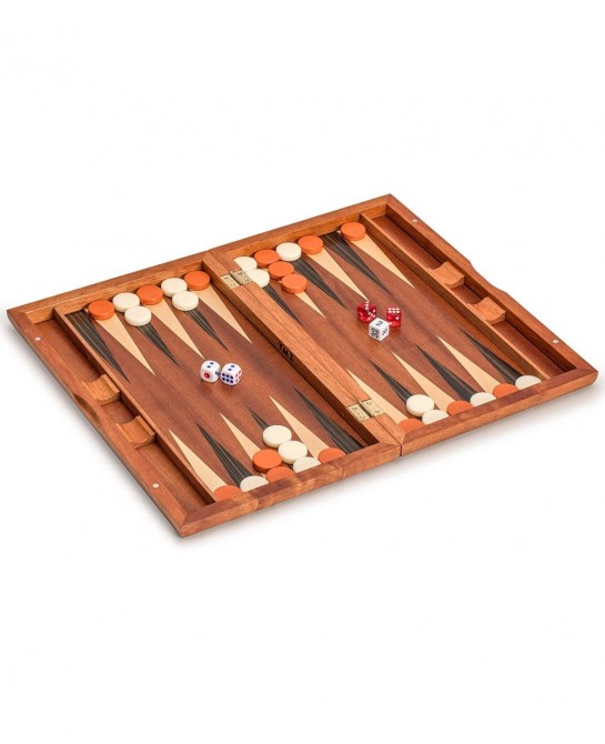 Wooden Inlaid Backgammon Game Set - Pasadena - Classic Strategy Board Game Set with Acrylic Playing Pieces & Wooden Dice Cups...