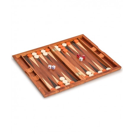 Wooden Inlaid Backgammon Game Set - Pasadena - Classic Strategy Board Game Set with Acrylic Playing Pieces & Wooden Dice Cups...