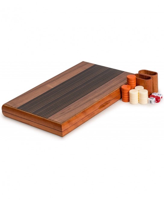 Wooden Inlaid Backgammon Game Set - Pasadena - Classic Strategy Board Game Set with Acrylic Playing Pieces & Wooden Dice Cups...