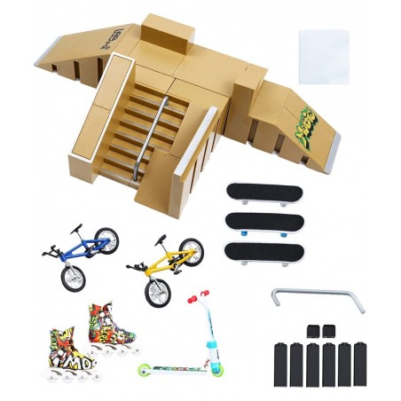 Skate Park Kit Bigger Skate Park Kit Ramp Parts for Finger Skateboard Fingerboard Ramp Skate Park Kit Part Training Props wit...