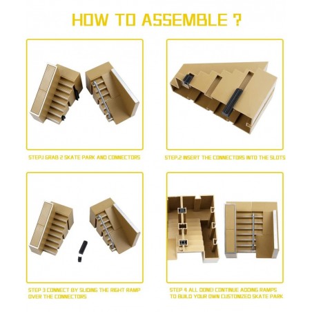 Skate Park Kit Bigger Skate Park Kit Ramp Parts for Finger Skateboard Fingerboard Ramp Skate Park Kit Part Training Props wit...