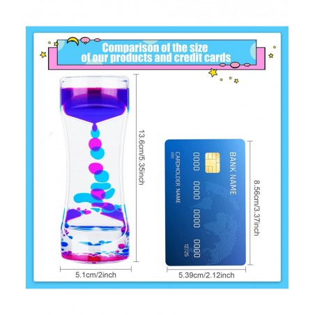Liquid Motion Bubbler for Kids Adults Sensory Toys (3-Pack) Fidget Timer Liquid Toy Autism Toy Oil Water Desk Toy Anxiety Toy...