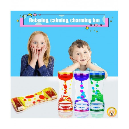 Liquid Motion Bubbler for Kids Adults Sensory Toys (3-Pack) Fidget Timer Liquid Toy Autism Toy Oil Water Desk Toy Anxiety Toy...