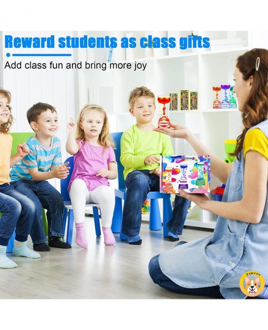 Liquid Motion Bubbler for Kids Adults Sensory Toys (3-Pack) Fidget Timer Liquid Toy Autism Toy Oil Water Desk Toy Anxiety Toy...