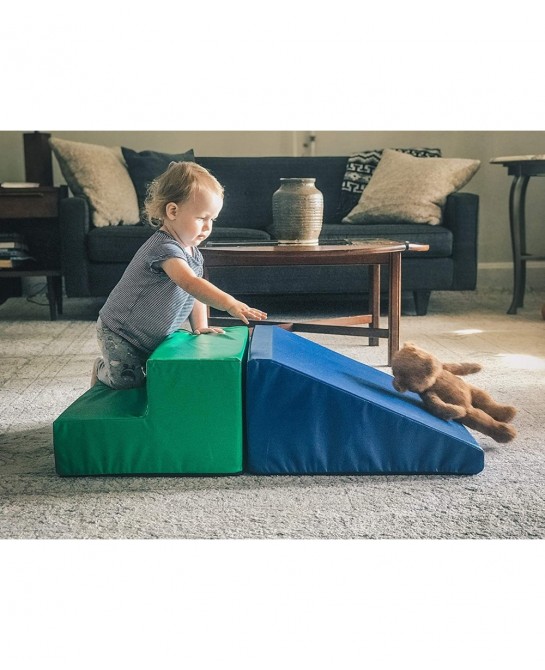 Up and Down Soft Play Climber Mint/Gull Gray $144.45 Kids' Indoor Climbers & Play Structures