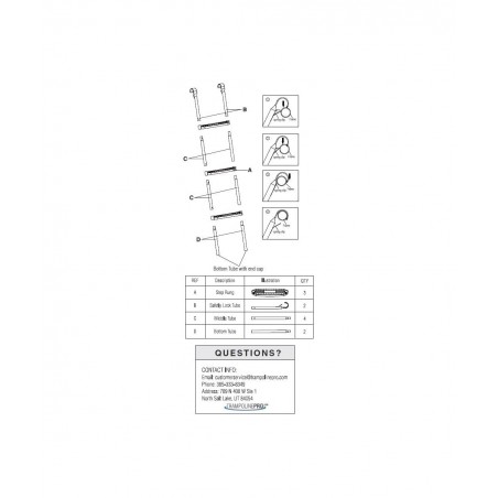 3-Step Trampoline Ladder with Tool-Free Assembly Wide Steps for Kids Safety-Latch Design Secures to Trampoline Frame TPro War...