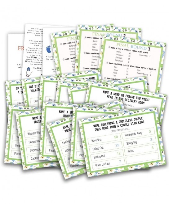 Baby Shower Friendly Feud Quiz Family Feud Quiz Baby Shower Game Night Baby Shower Group Game Mother to Be Party Game Green V...