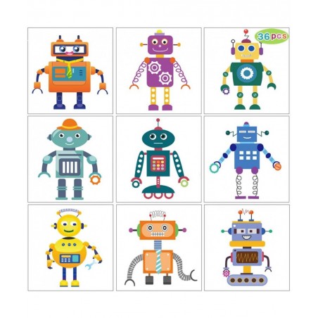 Robot Sticker for Kids & Toddlers Kids Stickers Make a Face Sticker Sheets Make Your Own Sticker. 36 PCS Kid's Crafts as Gift...