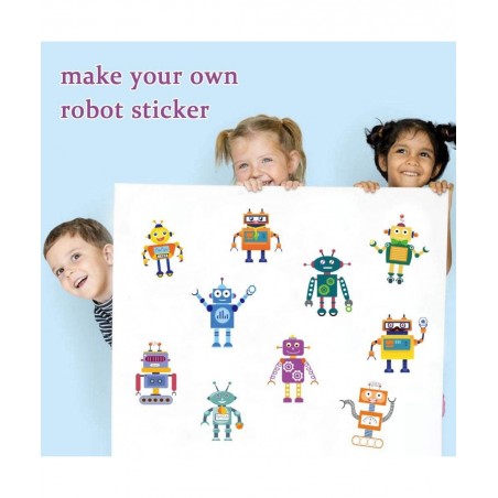 Robot Sticker for Kids & Toddlers Kids Stickers Make a Face Sticker Sheets Make Your Own Sticker. 36 PCS Kid's Crafts as Gift...