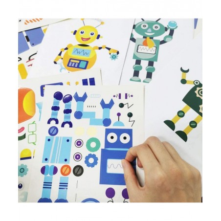 Robot Sticker for Kids & Toddlers Kids Stickers Make a Face Sticker Sheets Make Your Own Sticker. 36 PCS Kid's Crafts as Gift...