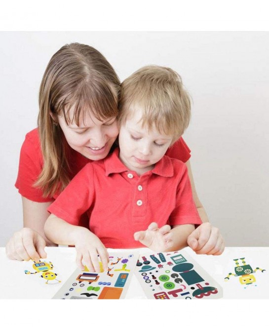 Robot Sticker for Kids & Toddlers Kids Stickers Make a Face Sticker Sheets Make Your Own Sticker. 36 PCS Kid's Crafts as Gift...
