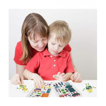 Robot Sticker for Kids & Toddlers Kids Stickers Make a Face Sticker Sheets Make Your Own Sticker. 36 PCS Kid's Crafts as Gift...