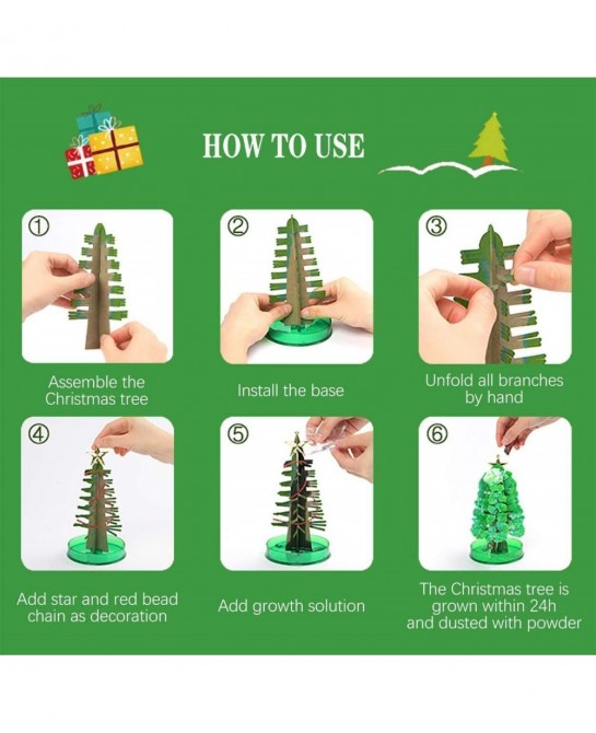 Magic Growing Xmas Tree Kids DIY Felt Magic Growing Xmas Ornaments/Wall Hanging Gifts for Kids Funny Educational and Party To...