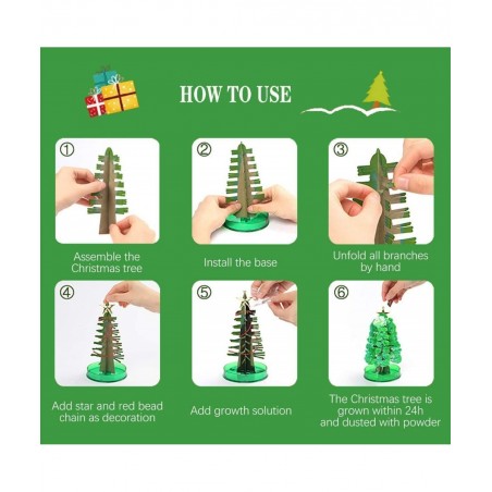Magic Growing Xmas Tree Kids DIY Felt Magic Growing Xmas Ornaments/Wall Hanging Gifts for Kids Funny Educational and Party To...