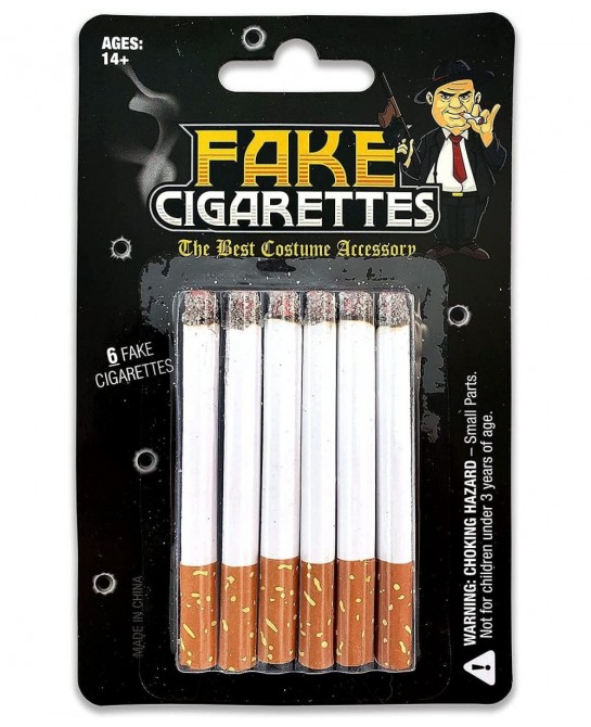 Fake Cigarettes (Pack of 6) - Realistic Movie Stage & Costume Theatre Props - Harmless Fake Cigs for Dress Up Halloween Gangs...