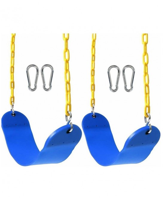 Heavy Duty Swing Seat 66 Inches Chain Plastic Coated Swing Set Accessories Replacement Outdoor Playground Tree Swing Seat (B-...