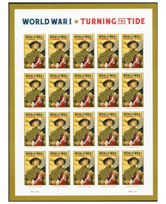 WWI Turning The Tide Pane of 20 Forever Postage Stamps Scott 5300 $56.11 Collectibles Display & Storage
