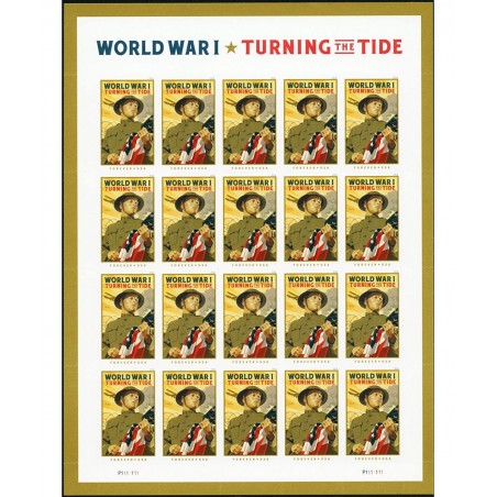 WWI Turning The Tide Pane of 20 Forever Postage Stamps Scott 5300 $56.11 Collectibles Display & Storage