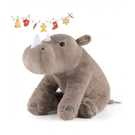 Giant Rhino Stuffed Animals Throw Pillow - Big Rhino Plush Toy Cute Soft Gift for Boy Girl Kids Gray 24 Inches $49.60 Kids' P...